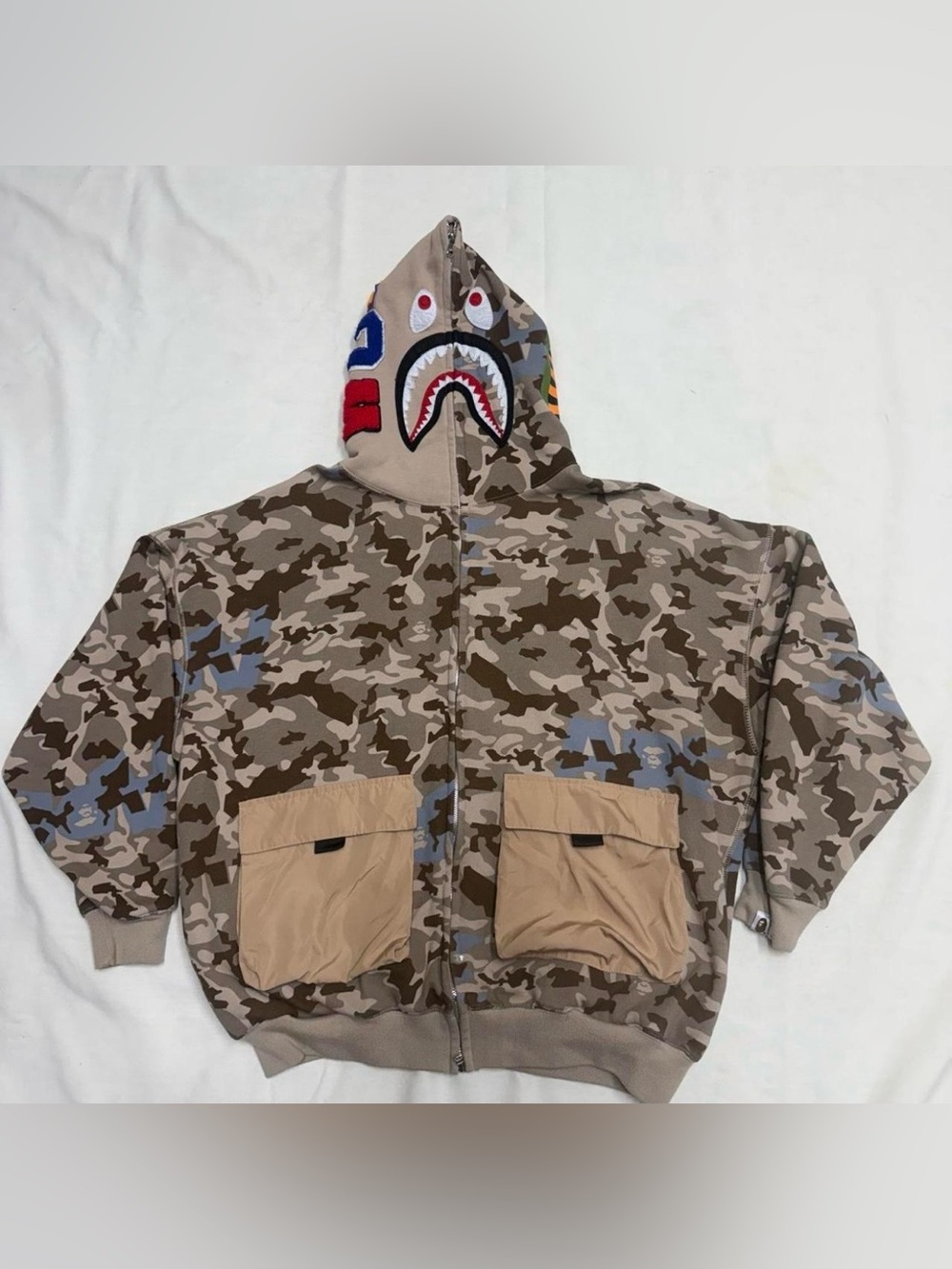 A Bathing Ape BAPE Shark Camo Full Zip Fleece Hoodie Men's